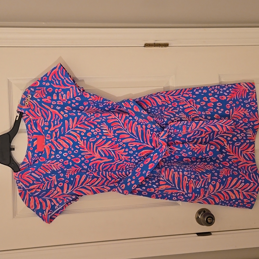 Lilly Pulitzer Vibrant Pink and Blue Top